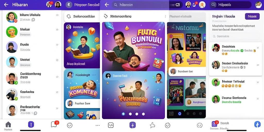 Tampilan awal aplikasi dengan navigasi sederhana.